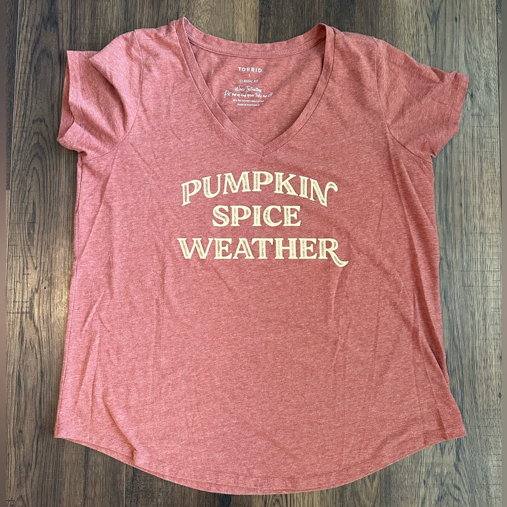 EUC Torrid Pumpkin Spice Weather Top, Size 1, 1x, 14/16